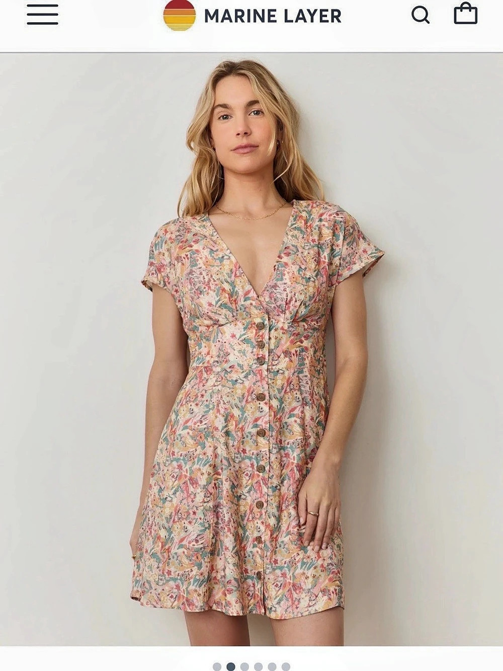 Marine Layer Camila Mini Dress Floral Large NWT